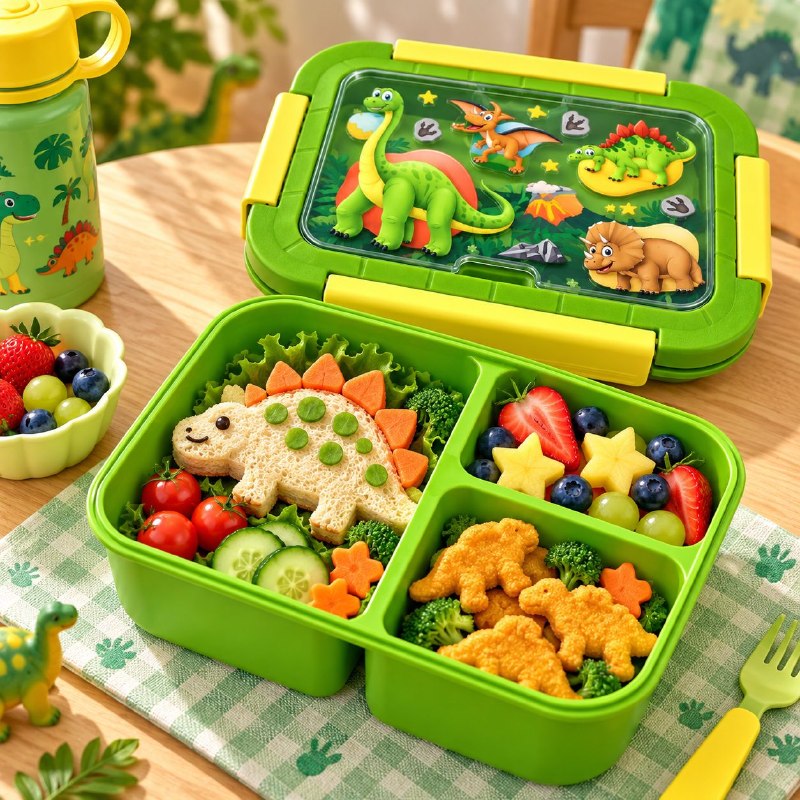 RECIPIENTE PANA PARA ALIMENTOS HERMETICA DE 3 COMPARTIMIENTOS CON CUBIERTOS PARA NIÑOS(AS) FRESH GUARD 1400ML