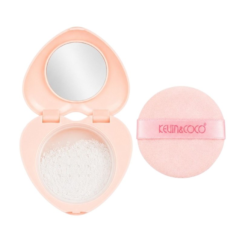 POLVO FACIAL SUELTO EN FORMA DE CORAZÓN CON ESPEJO Y APLICADOR KEVIN&COCO 3.5G