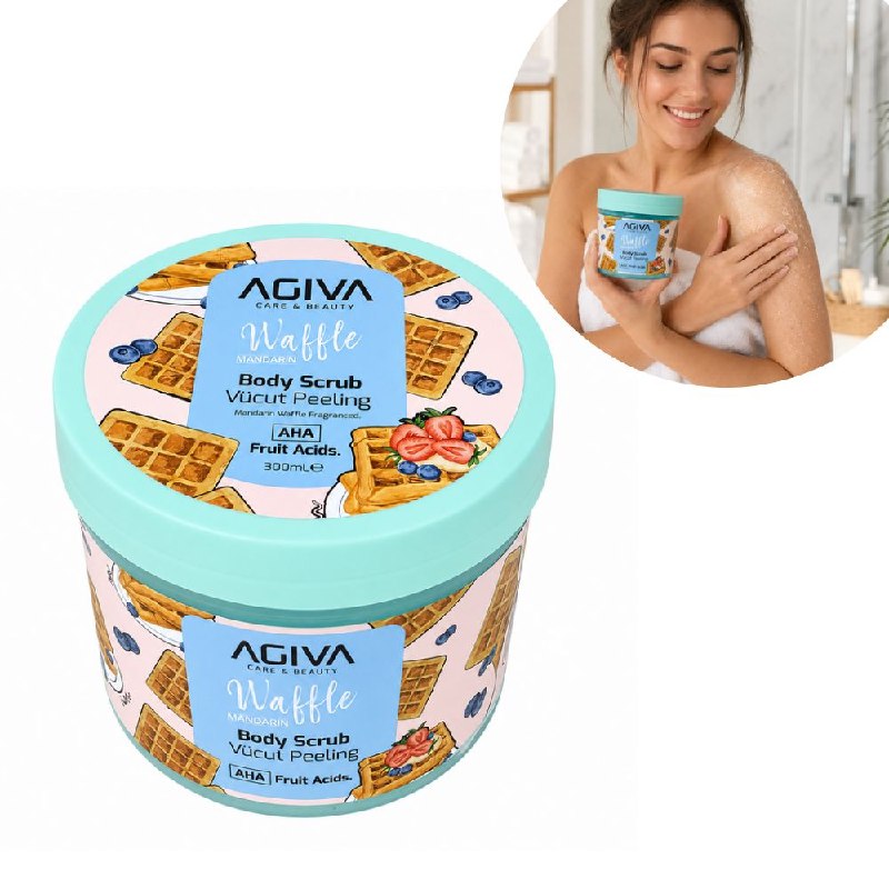 EXFOLIANTE CORPORAL RENOVADOR E ILUMIANDOR DE WAFFLE MANDARINA AGIVA 300ML
