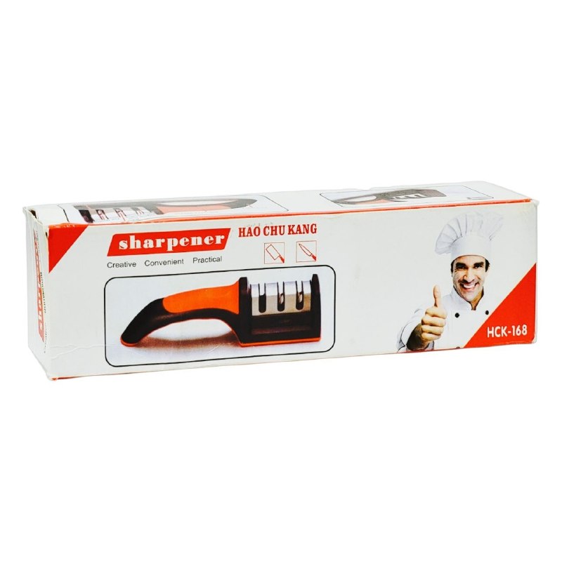 AFILADOR MANUAL DE CUCHILLOS DE 3 PASOS DE AFILADO CON MANGO ERGONOMICO HEESEM 20CM