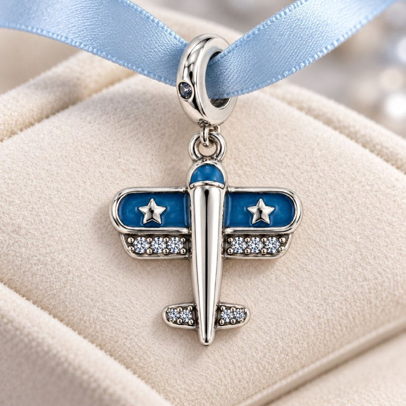 CHARM DE PLATA 9.25 CON DISEÑO DE AVION MEDIDA: 2CM PESO: 1.8G