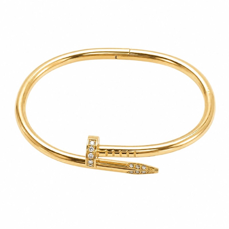 PULSERA DE ENCHAPE PARA DAMA CON DISEÑO DE CLAVO CARTIER 6.5CM (DUPE DE CARTIER)