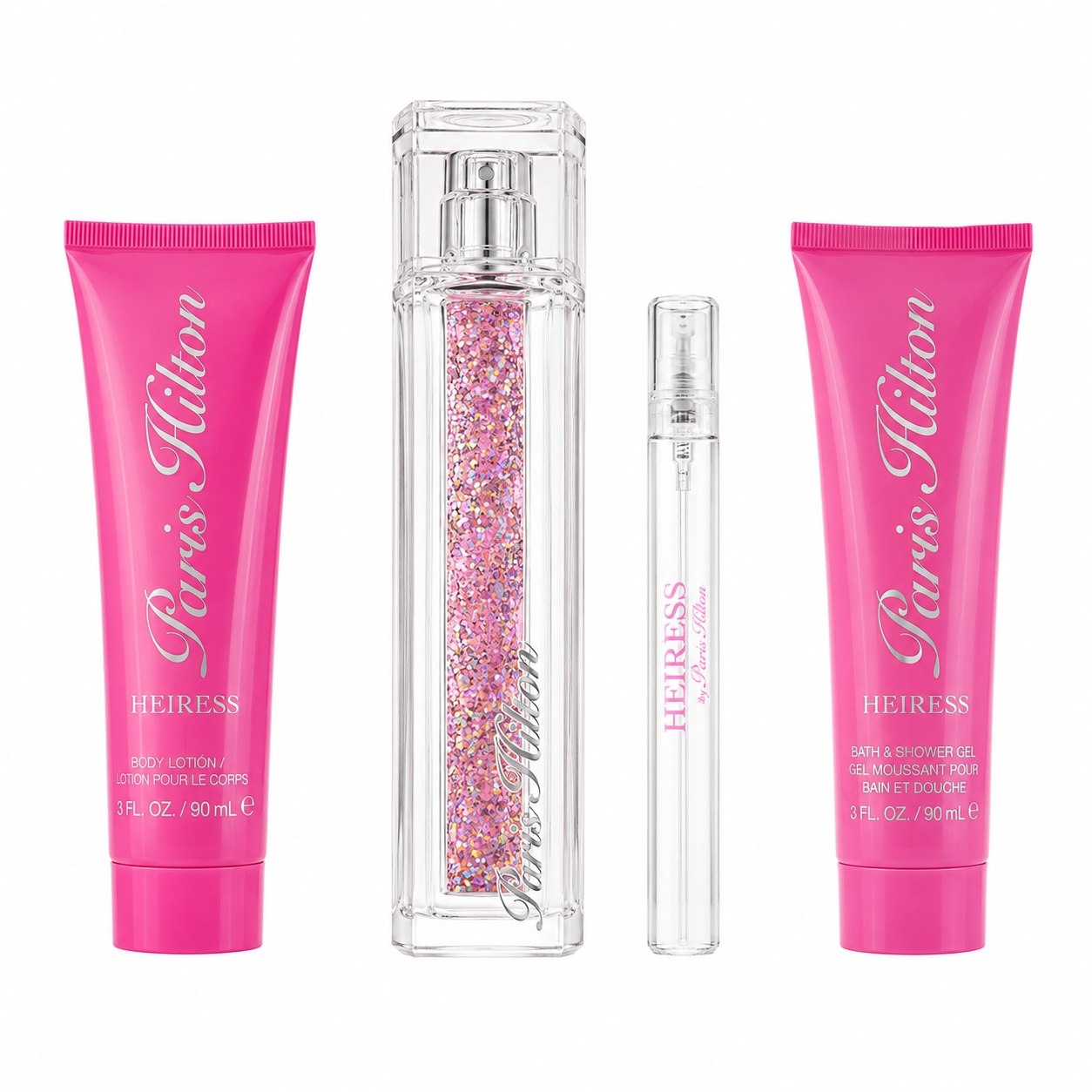 SET PARIS HILTON HEIRESS EDP 100ML EDP 10ML CREMA CORPORAL 90ML GEL DE DUCHA 90ML (M)