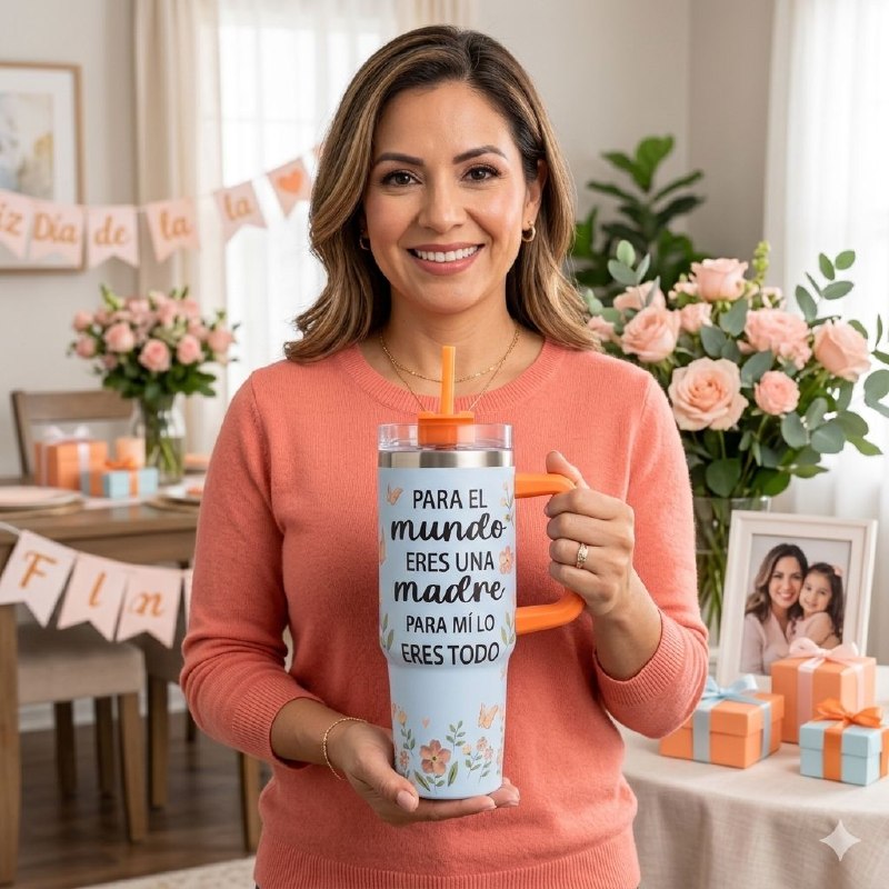 TERMO PORTATIL DE ALTA RESISTENCIA DE ACERO INOXIDABLE DEL DIA DE LAS MADRES 900ML