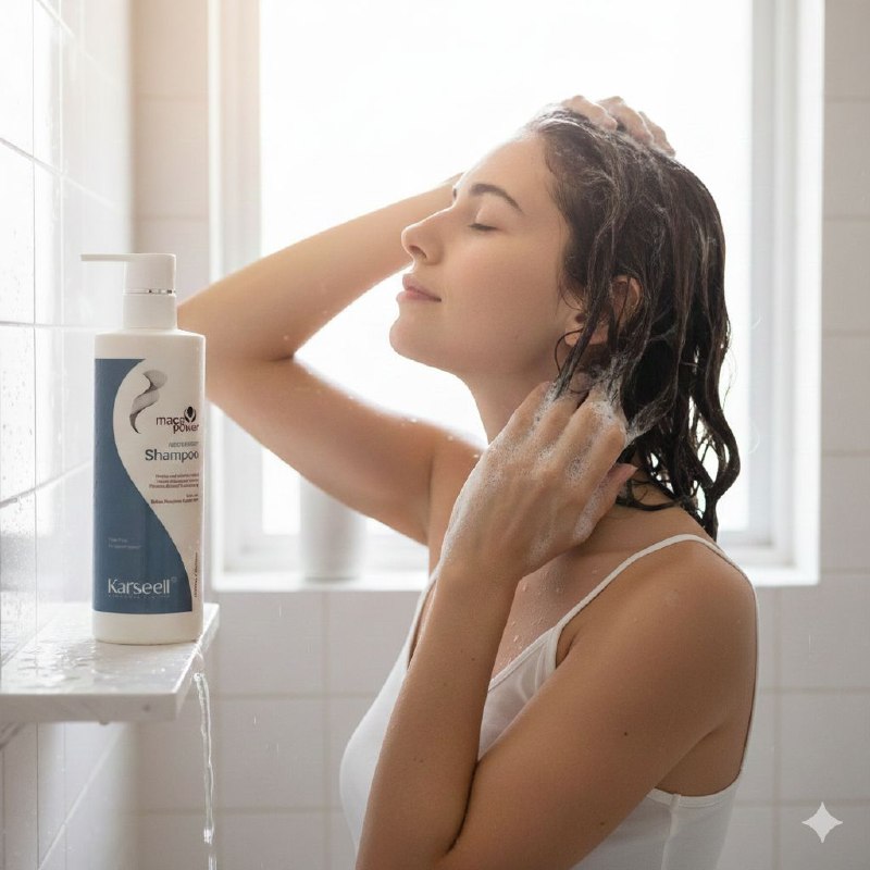 SHAMPOO ANTICASPA PURIFICANTE DERMOCALMANTE Y REGULADOR DE GRASA CON ESENCIA DE MACA PERUANA KARSEELL 500ML
