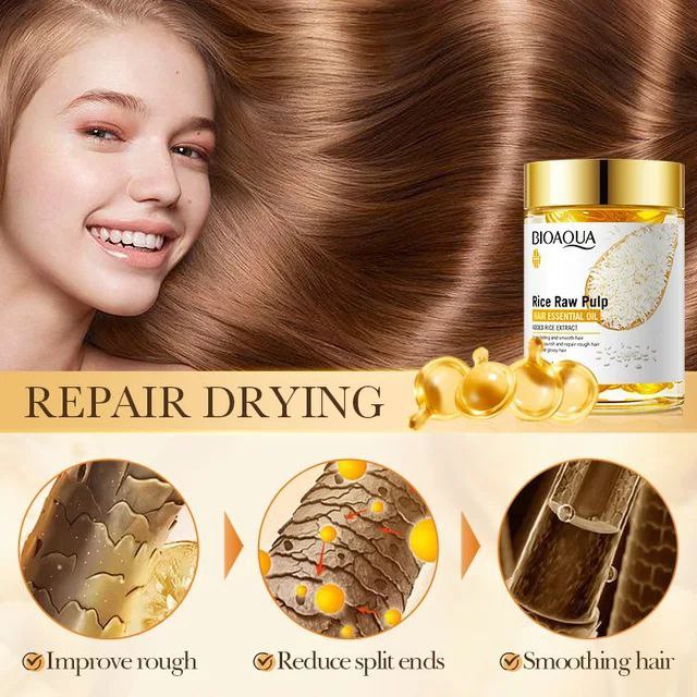 ACEITE ESENCIAL PARA EL CABELLO EN AMPOLLAS REPARACION PROFUNDA Y BRILLO BIOAQUA 1MLX30