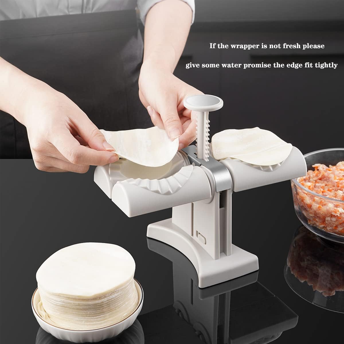 MAQUINA MANUAL PARA HACER DUMPLING Y PASTELITOS RAPIDAMENTE 17X20CM