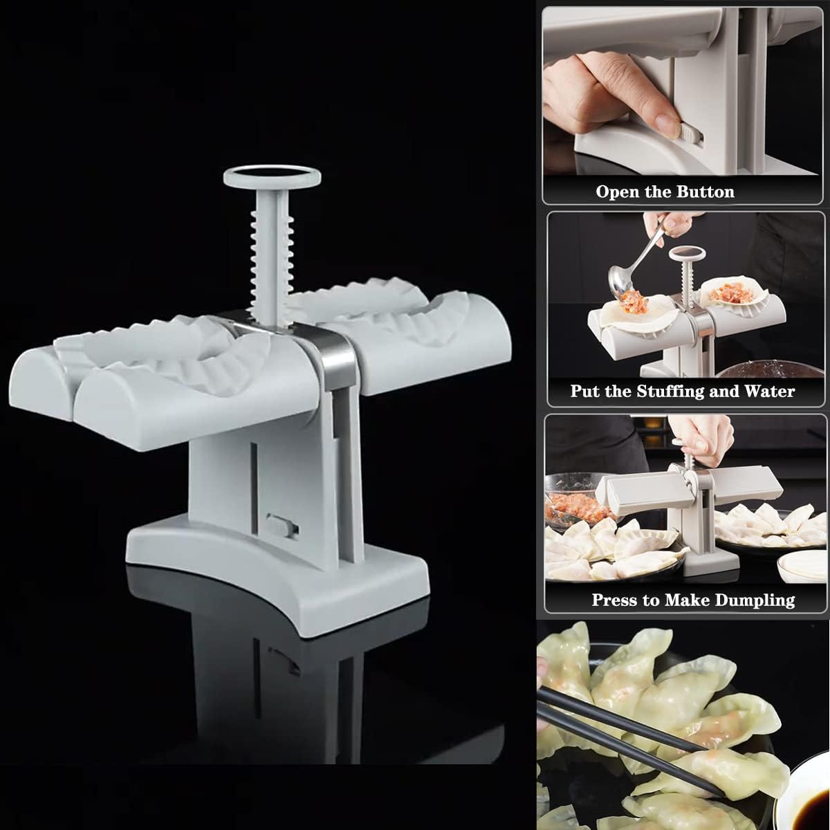 MAQUINA MANUAL PARA HACER DUMPLING Y PASTELITOS RAPIDAMENTE 17X20CM