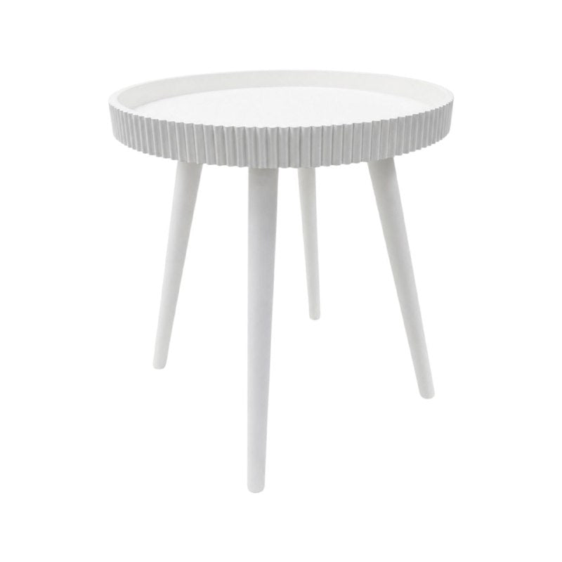 MESA AUXILIAR REDONDA MINIMALISTA Y ELEGANTE CON BORDE ELEVADO 44X49CM