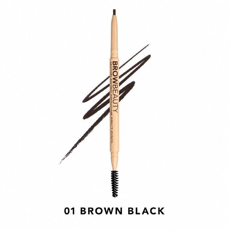 LAPIZ DE CEJAS RETRACTIL DE PUNTA FINA CON CEPILLO INTEGRADO DE ALTA CALIDAD TONO 01 BROWN BLACK ITALIA DELUXE 0.1G