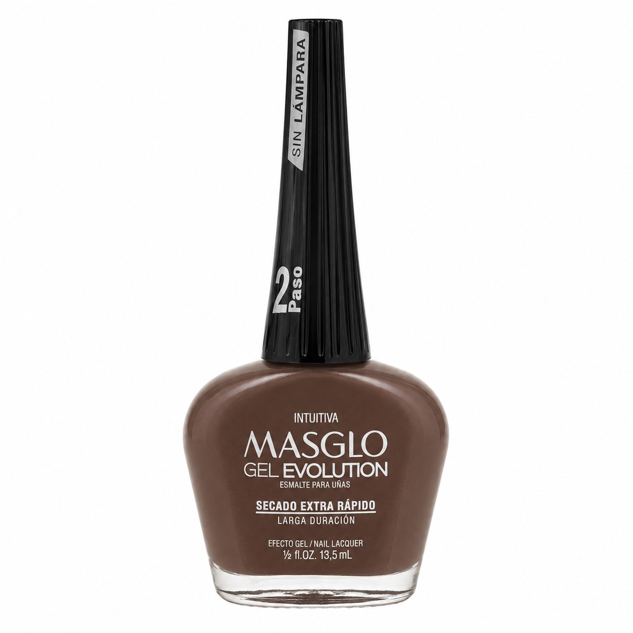 ESMALTE DE UÑAS CON EFECTO GEL DE SECADO EXTRA RÁPIDO MASGLO GEL EVOLUTION PASO 2 "ESTILO INTUITIVA" 13.5 ML