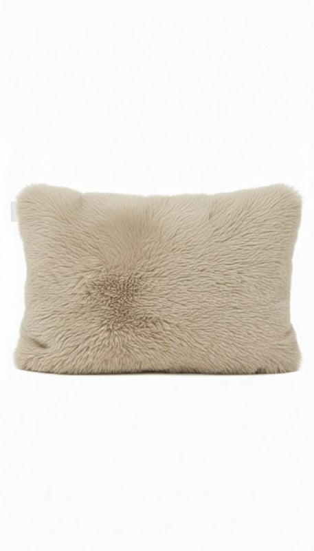 COJIN ALMOHADA ELEGANTE ULTRA SUAVE Y PELUDA DE FELPA SINTETICA, 5 COLORES