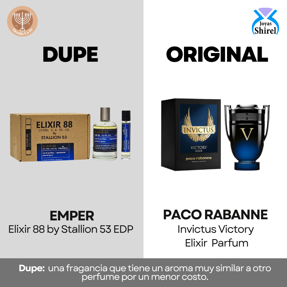 SET EMPER ELIXIR 88 BY STALLION 53 EDP 100ML EDP 20ML (H) (DUPE PACO RABANNE INVICTUS VICTORY ELIXIR PARFUM)