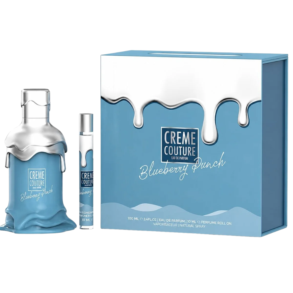 SET LE CHAMEAU CREME COUTURE BLUEBERRY PUNCH EDP 100ML EDP 10ML (M) (DUPE ESCADA TAJ SUNSET EDT)
