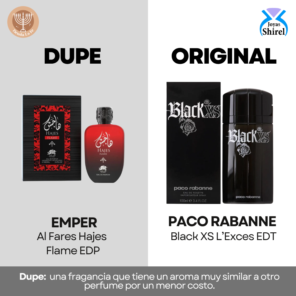 EMPER AL FARES HAJES FLAME EDP 100ML (U) (DUPE PACO RABANNE BLACK XS L'EXCES EDT)