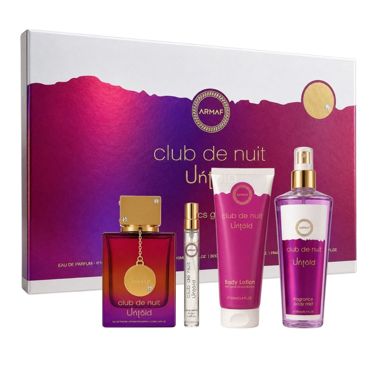 SET ARMAF CLUB DE NUIT UNTOLD EDP 105ML EDP 10ML BODY MIST 250ML CREMA CORPORAL 100ML (U)