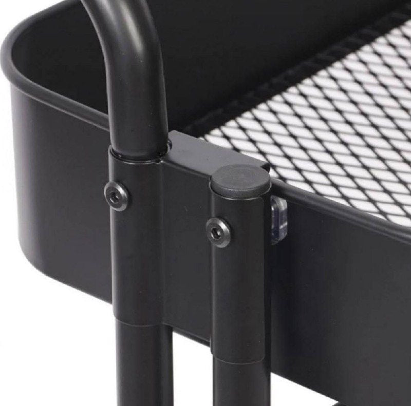 ORGANIZADOR CARRITO ORGANIZADOR DE ALMACENAMIENTO DE METAL DE 3 NIVELES, MULTIUSOS PARA BAÑO, COCINA O DORMITORIO COLOR NEGRO 44.5X33X13CM