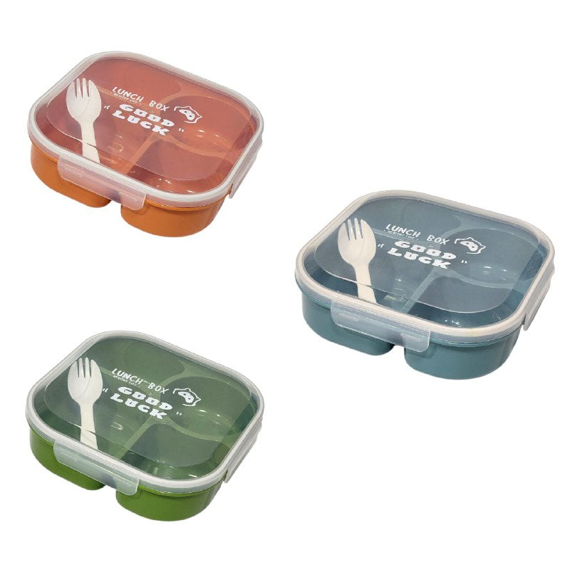 RECIPIENTE PANA PARA ALIMENTOS DE 4 COMPARTIMIENTOS CON TENEDOR BENELI HOME 18X18X6.5CM