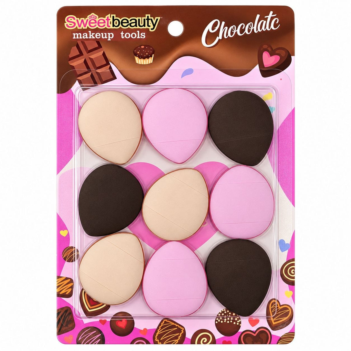 SET DE 9 ESPONJAS BORLAS PARA MAQUILLAJE Y CORRECTION SWEET BEAUTY