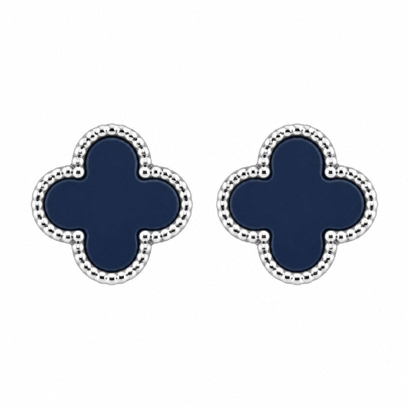 ARITOS DE ENCHAPE PARA DAMA CON DISEÑO DE FLOR 1CM (DUPE DE VAN CLEEF)