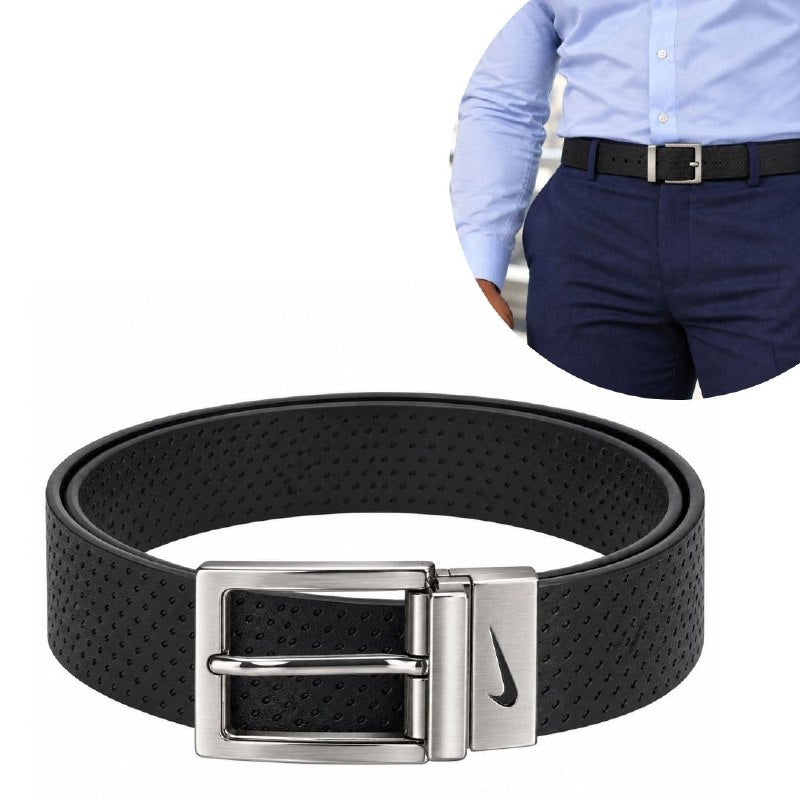 FAJA ORIGINAL NIKE REVERSIBLE PARA CABALLERO COLOR NEGRO Y CAFÉ  TALLA L 38-40