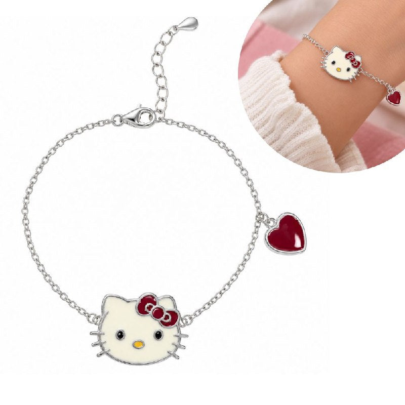 PULSERA DE PLATA 9.25 CON DISEÑO DE HELLO KITTY 21CM Y 4.8G