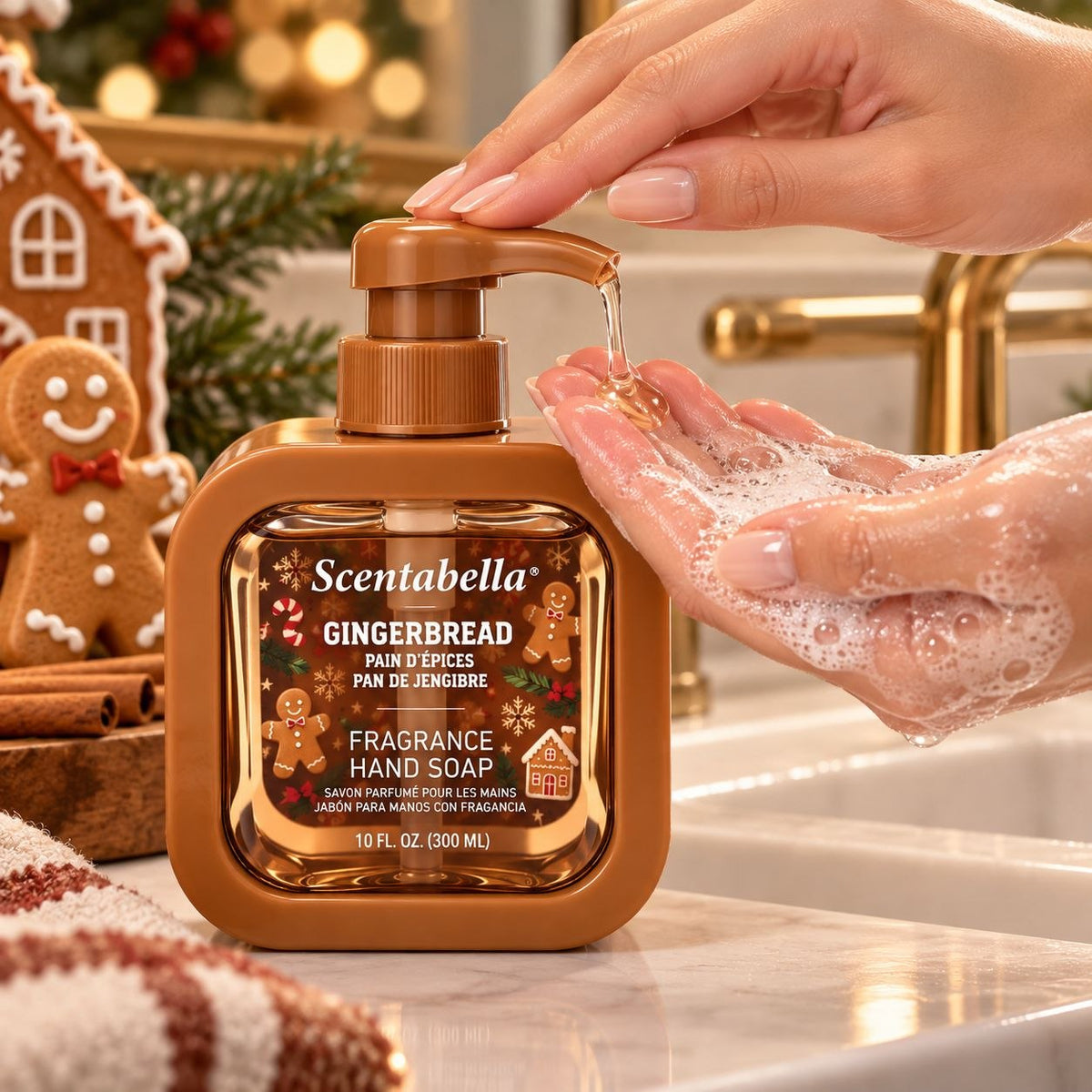 JABÓN LÍQUIDO DE MANOS CON FRAGANCIA PAN DE JENGIBRE SCENABELLA 3000ML