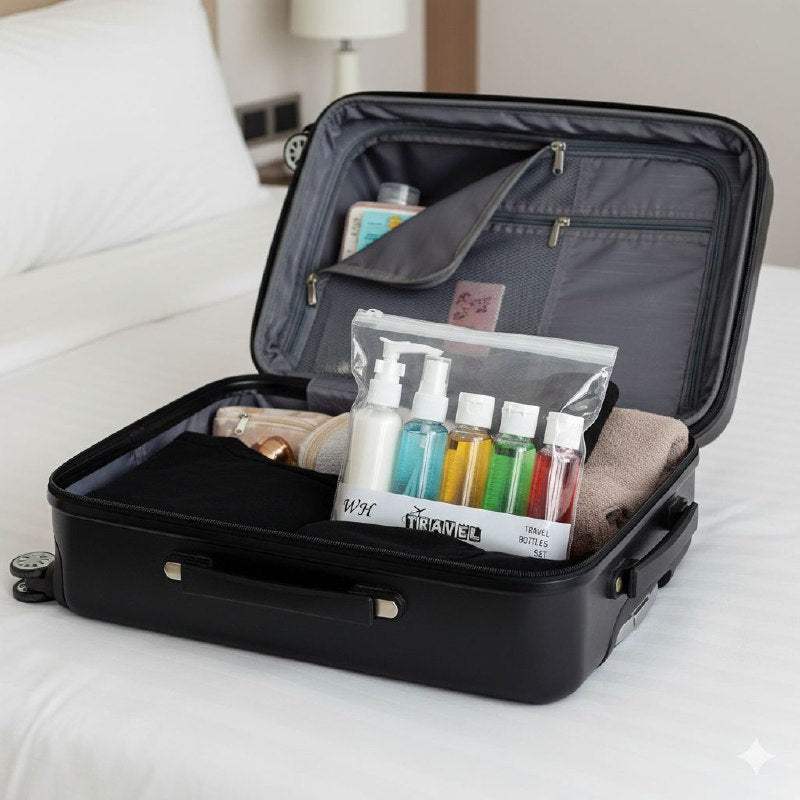 SET DE BOTELLAS DE VIAJE DE PLASTICO 6PCS WH TRAVEL