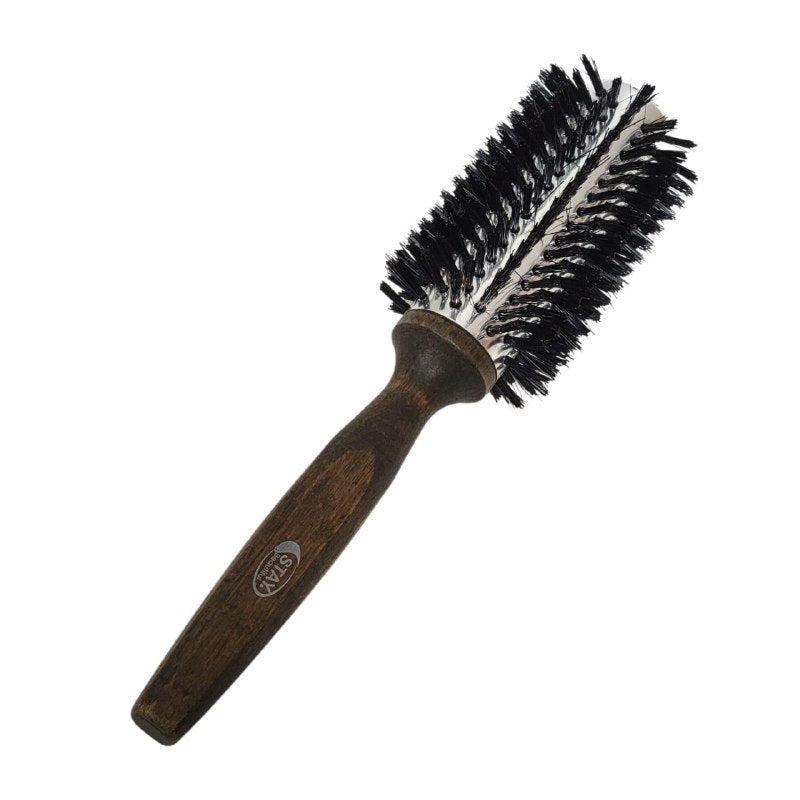 CEPILLO PEINE REDONDO DE MADERA, CERDA NATURAL NYLON ALTA RESISTENCIA A LA TEMPERATURA STAY BEAUTIFUL