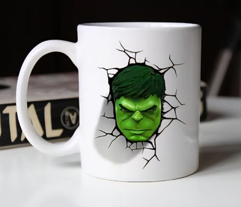 TAZA DE CERAMICA, RESISTENTE AL CALOR, MANGO CREATIVO DISEÑO AVENGERS INFINITY WAR HULK