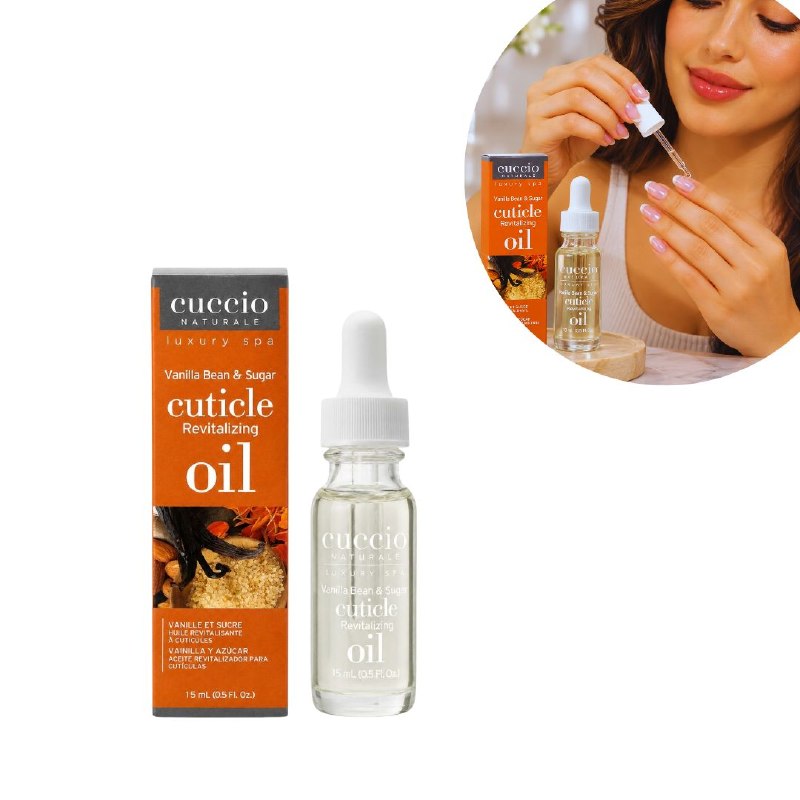 ACEITE PARA CUTICULAS REVITALIZADOR CON AROMA A VAINILLA Y AZUCAR CUCCIO 15ML