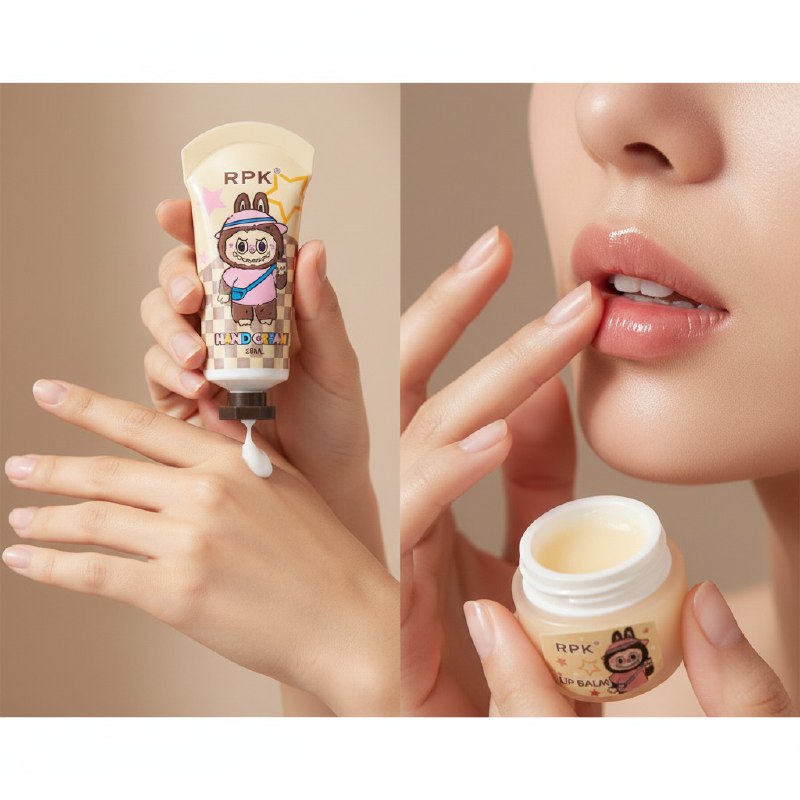 CREMA CORPORAL APRA MANOS EN SET 2 EN 1 CON BALSAMO DE LABIOS HIDRATANTE RPK LABUBU