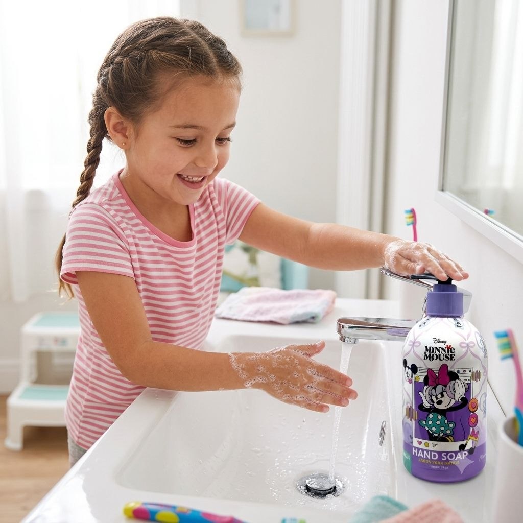 JABÓN LÍQUIDO PARA MANOS DISNEY MINNIE MOUSE CON DISPENSADOR 500ML