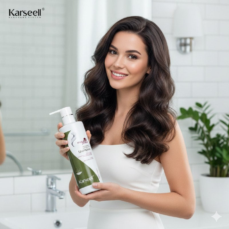 SHAMPOO ANTICAIDA, FORTIFICANTE Y ESTIMULANTE CON EXTRACTOS DE PLANTAS HERBARIAS Y ESENCIA DE MACA PERUANA KARSEELL 500ML