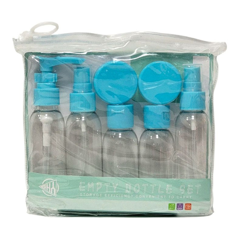SET PARA VIAJAR VACIAS, EFICIENCIA DE ALMACENAMIENTO COMODO DE 7 PIEZAS, PARA LIQUIDOS Y CREMAS PARA VIAJES EMPTY BOTTLE