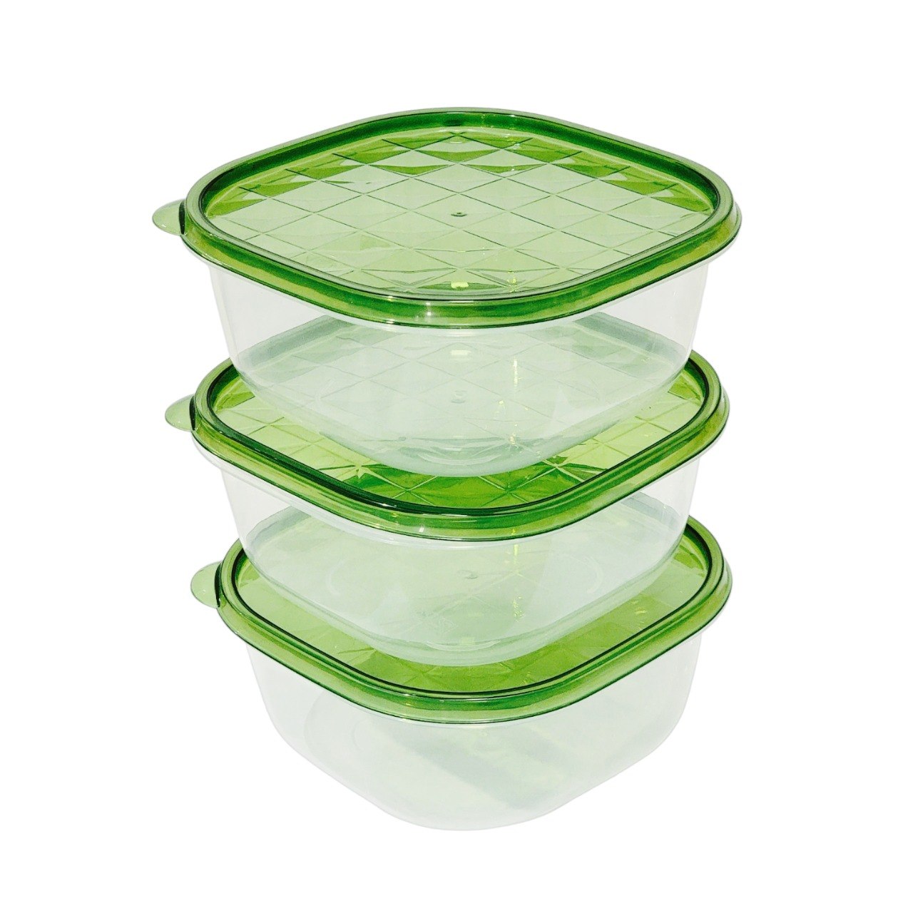 SET DE RECIPIENTES PANAS PARA ALIMENTOS DE PLASTICO 3PCS DUOAO 17X17X8CM
