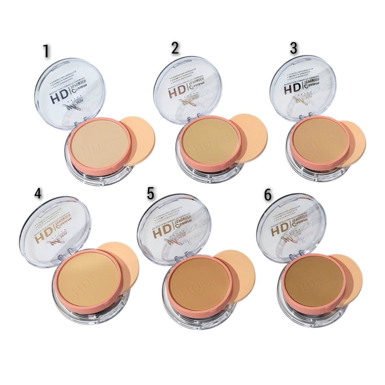 BASE DE MAQUILLAJE DE CREMA A POLVO 6 TONOS YH BEJA COSMETICS 11G