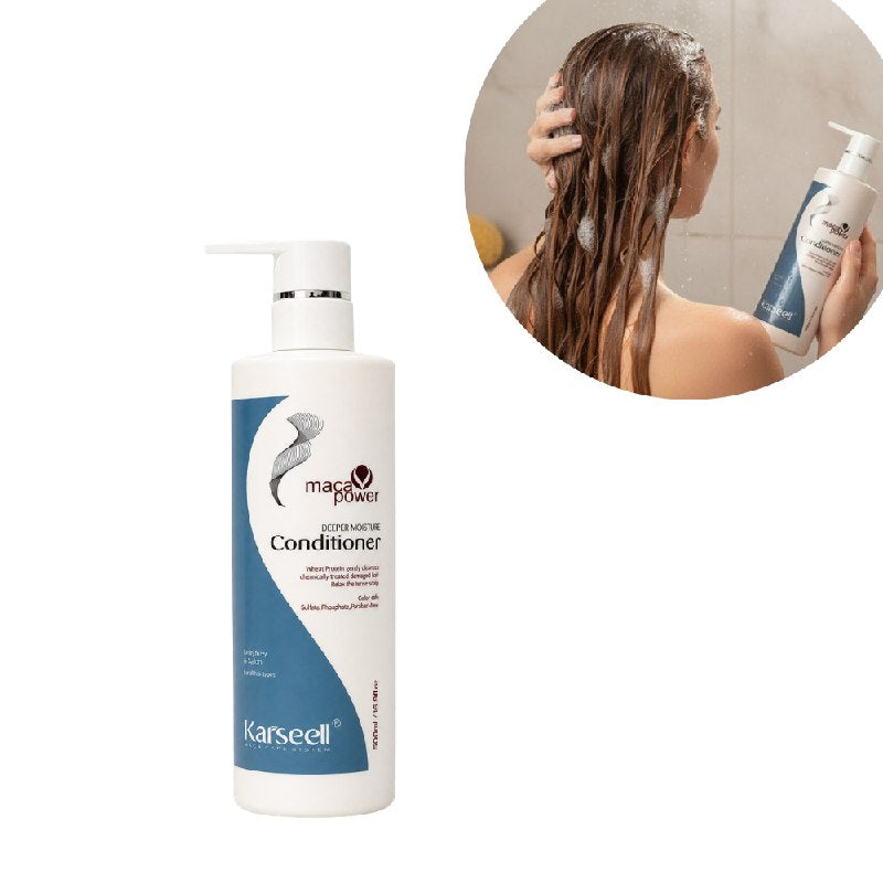 ACONDICIONADOR REPARADOR, DENSIFICADOR E HIDRATANTE PROFUNDO CON ESENCIA DE MACA PERUANA KARSEELL 500ML