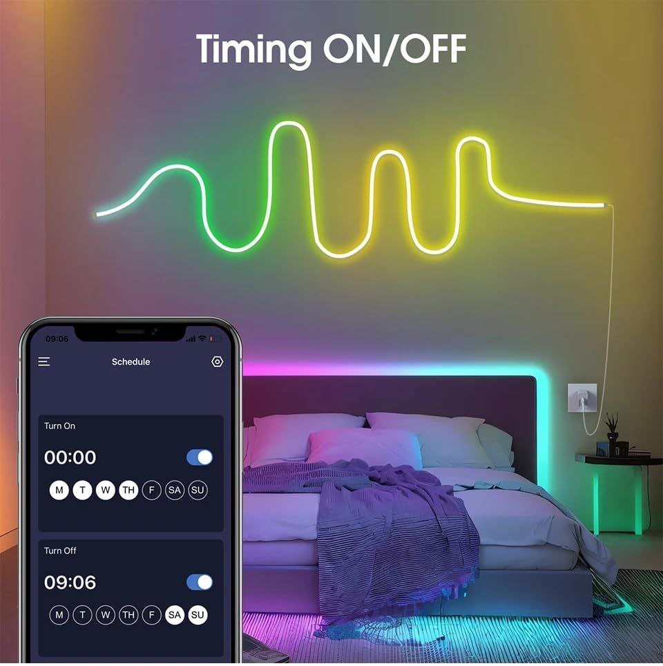 CUERDA DE LUZ NEON LED RGB INTELIGENTE CON CONTROL REMOTO 5M