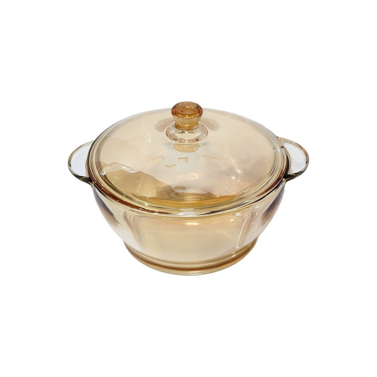 RECIPIENTE BOMBONERA DE VIDRIO COLOR AMBAR DIAMONDS 15.5X10CM