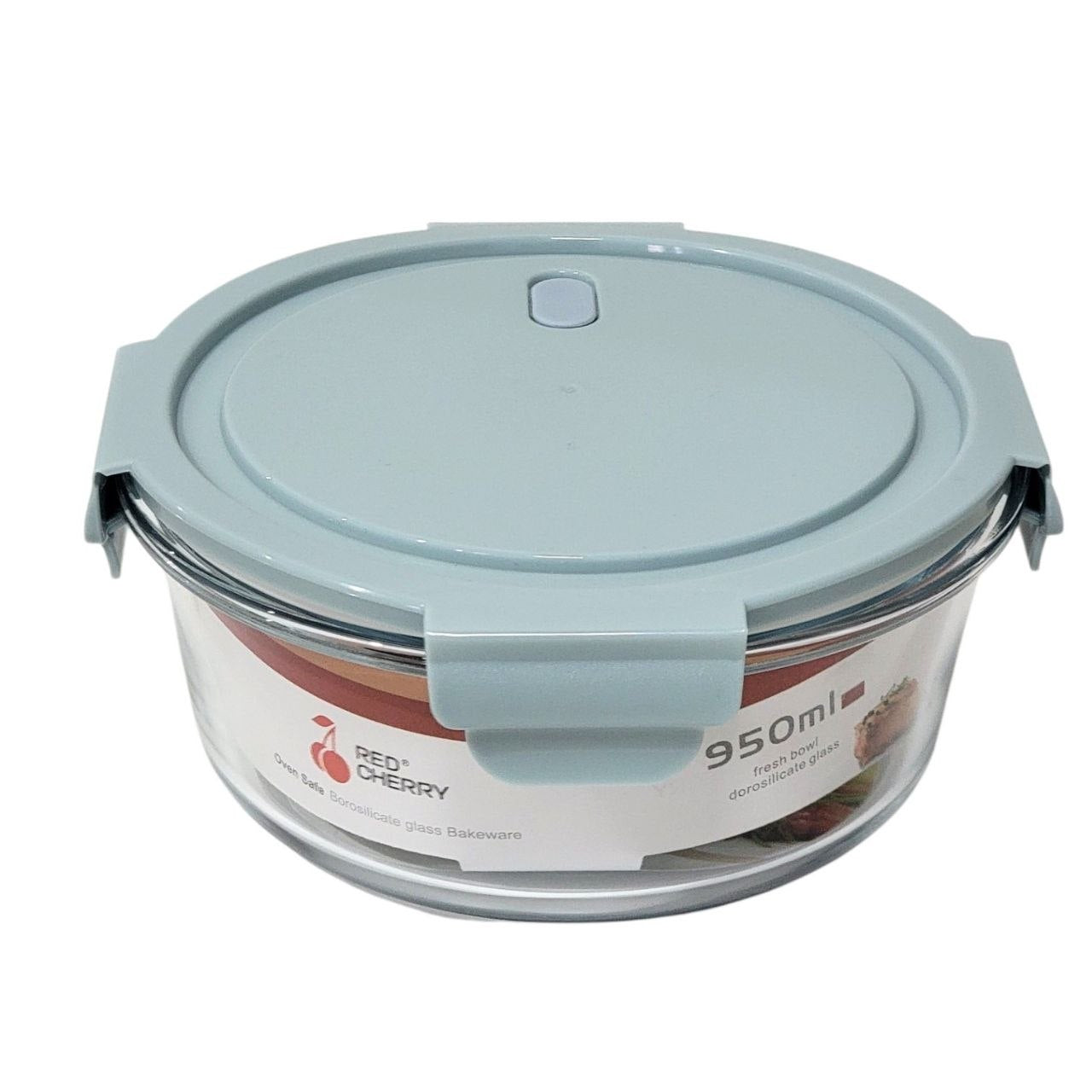 RECIPIENTE PANA PARA ALIMENTOS DE VIDRIO HERMETICO RED CHERRY 950ML