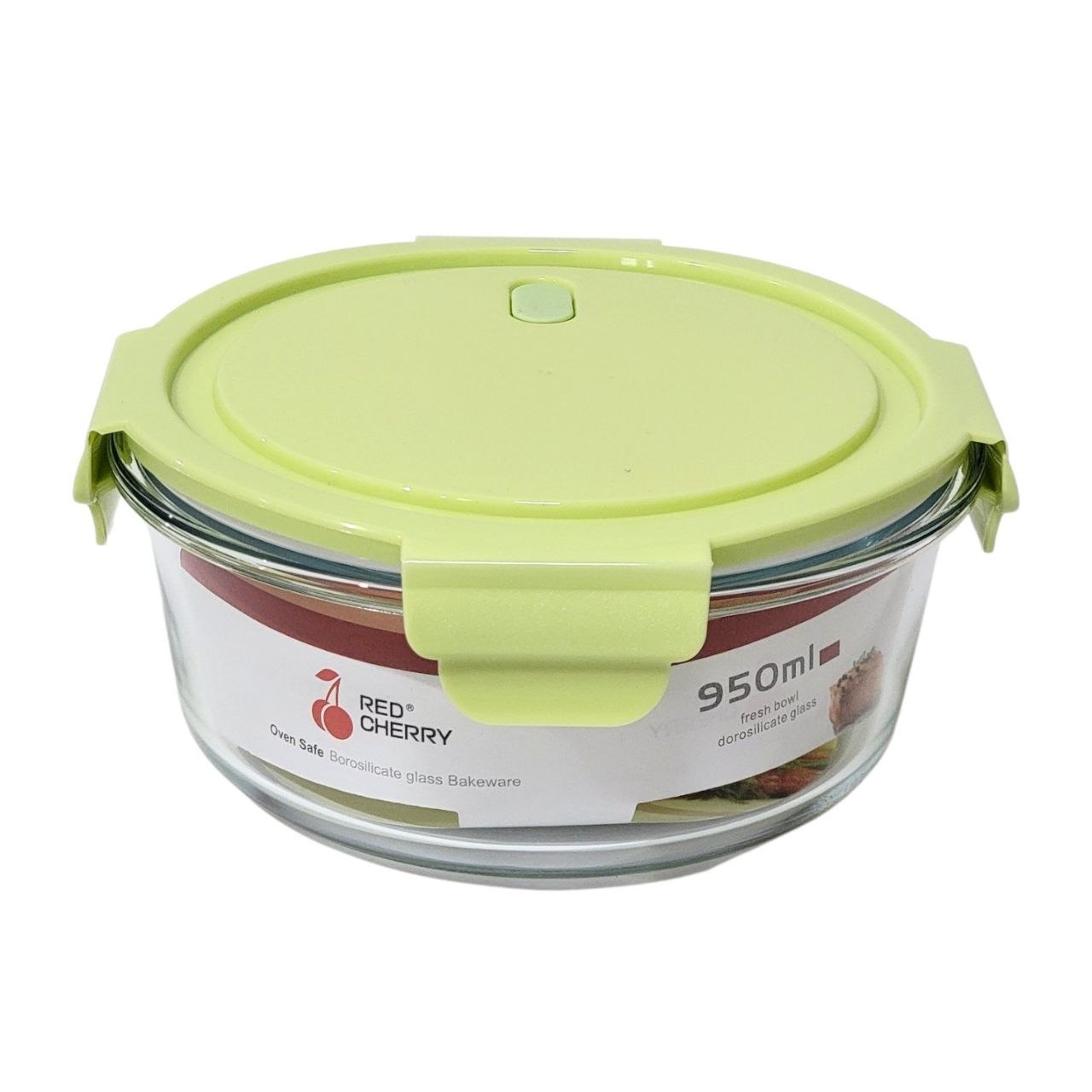 RECIPIENTE PANA PARA ALIMENTOS DE VIDRIO HERMETICO RED CHERRY 950ML