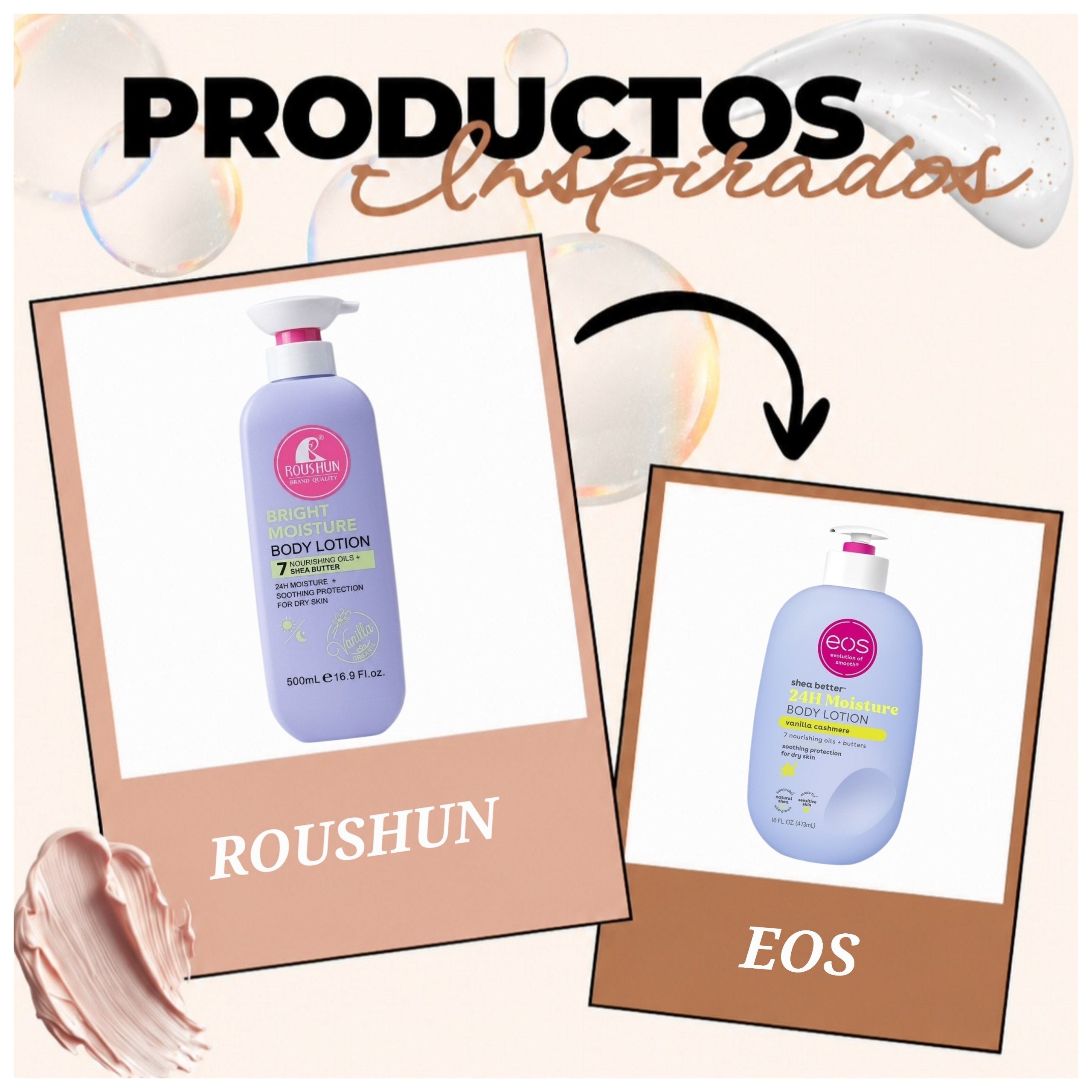 CREMA CORPORAL NUTRITIVA Y HUMECTANTE CON MANTECA DE KARITE Y AROMA A VAINILLA ROUSHUN 500ML