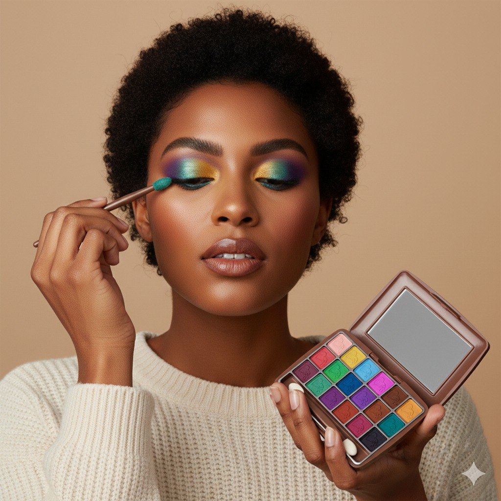 PALETA DE SOMBRAS DE OJOS CON EFECTO MATE 10 PALETAS DE 18 TONOS YH BEJA COSMETICS  6X10X14CM