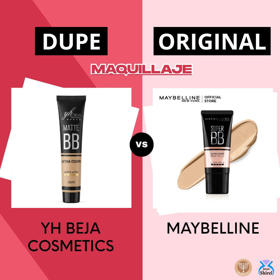 BASE LIQUIDA DE ACABADO MATE Y ALTA COBERTURA YH BEJA COSMETICS 65ML (DUPE DE MAYBELLINE)