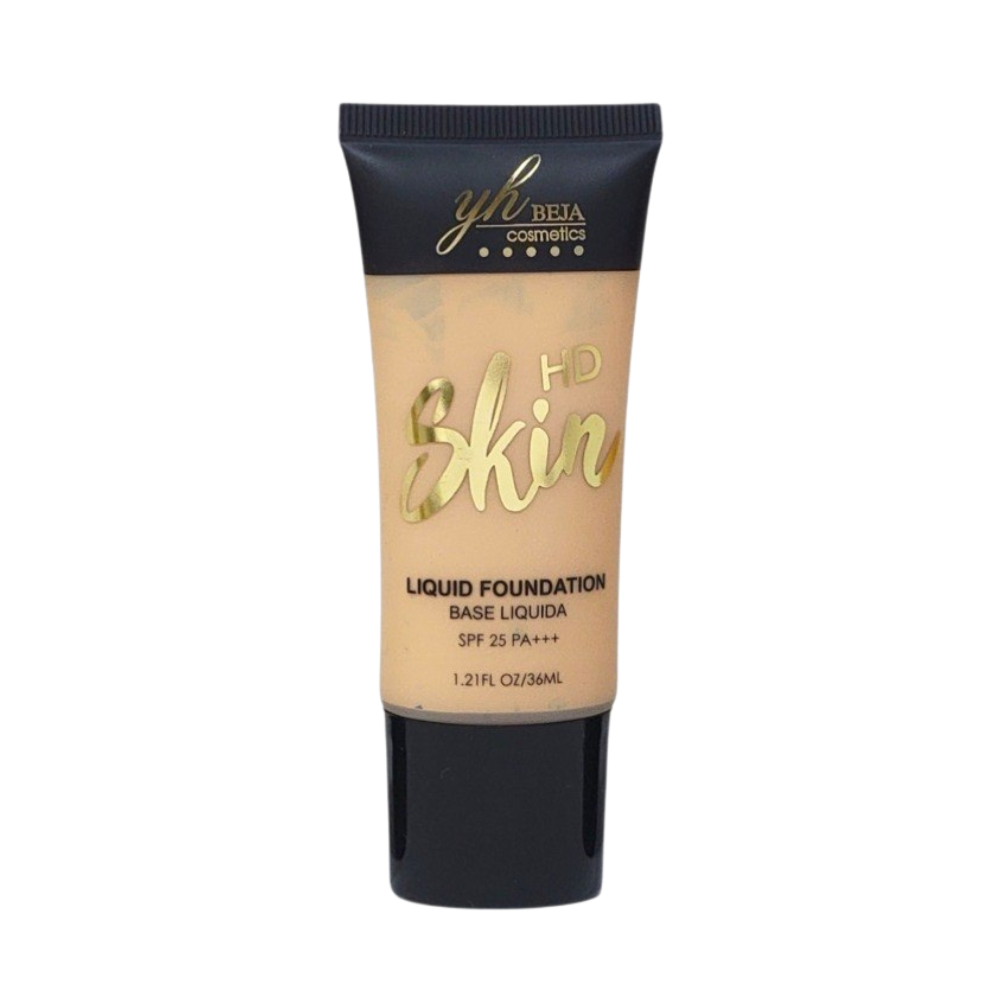 BASE DE MAQUILLAJE LIQUIDA EFECTO HD 4 TONOS YH BEJA COSMETICS 36ML