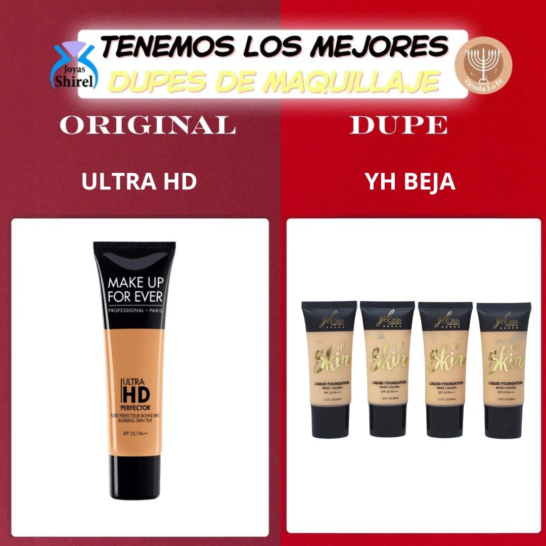 BASE DE MAQUILLAJE LIQUIDA EFECTO HD 4 TONOS YH BEJA COSMETICS 36ML