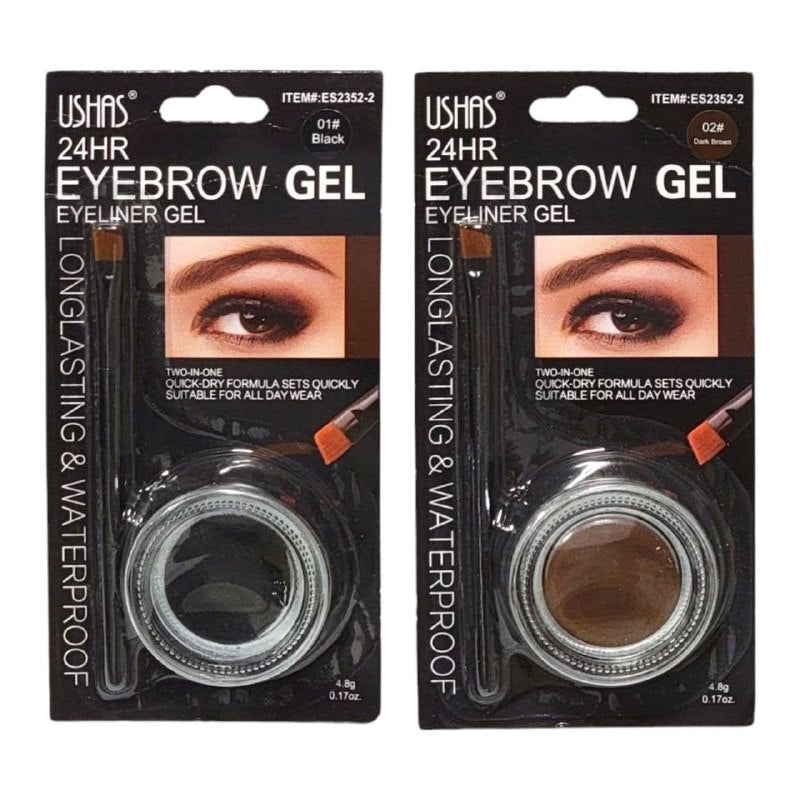 GEL PARA CEJAS Y DELINEADOR DE OJOS 2 EN 1 DE LARGA DURACION USHAS 4.8G