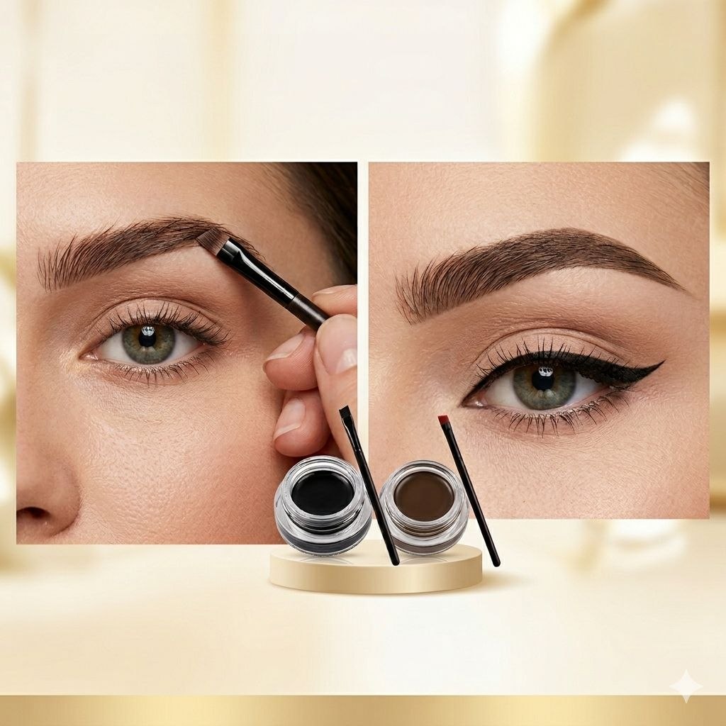 GEL PARA CEJAS Y DELINEADOR DE OJOS 2 EN 1 DE LARGA DURACION USHAS 4.8G