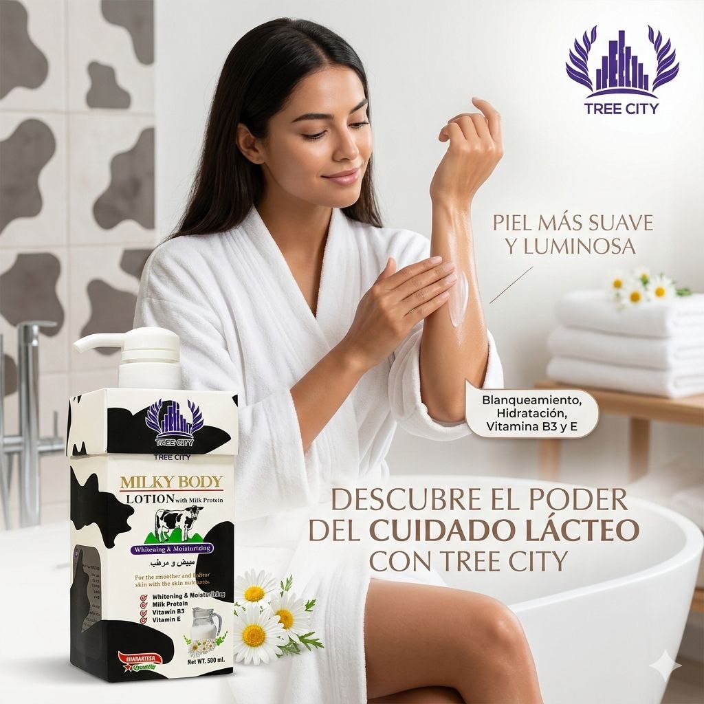 CREMA CORPORAL CON PROTEINA DE LECHE HIDRATANTE TREE CITY 500ML
